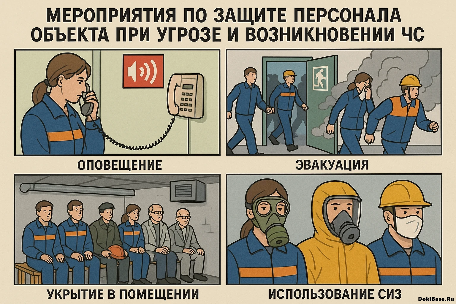 КЧС и ОПБ: мероприятия по защите персонала объекта при угрозе и возникновении ЧС